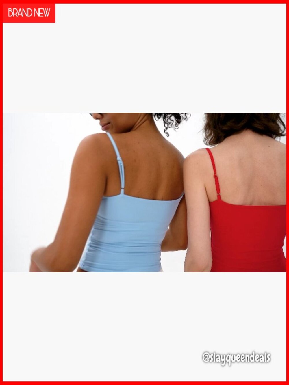 Double Lined Basic Tank Top Adjustable Spaghetti Straps Sleeveless Camisole - Picture 6 of 6